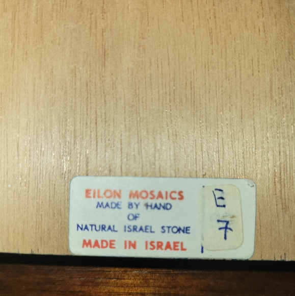 VINTAGE ISRAELI MOSAIC FROM KIBBUTZ EILON ISRAEL JERUSALEM LION OF JUDAH - Picture 4 of 5